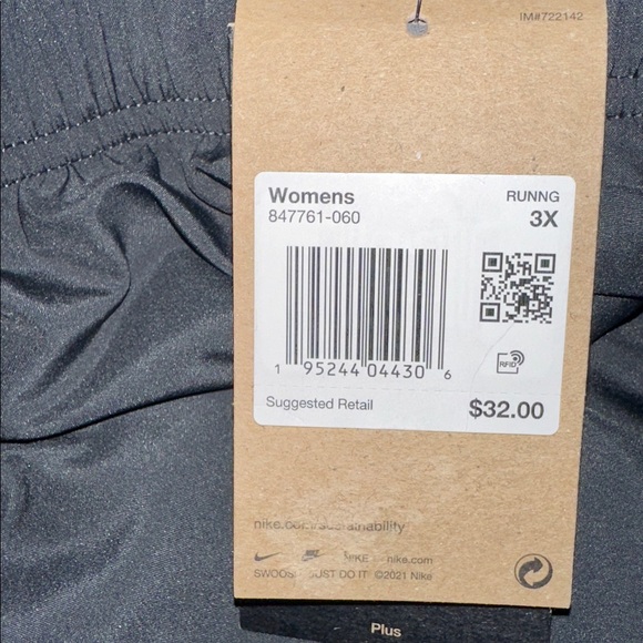 NWT Nike Plus Size Tempo Gray Running Shorts (3X) - Picture 5 of 6